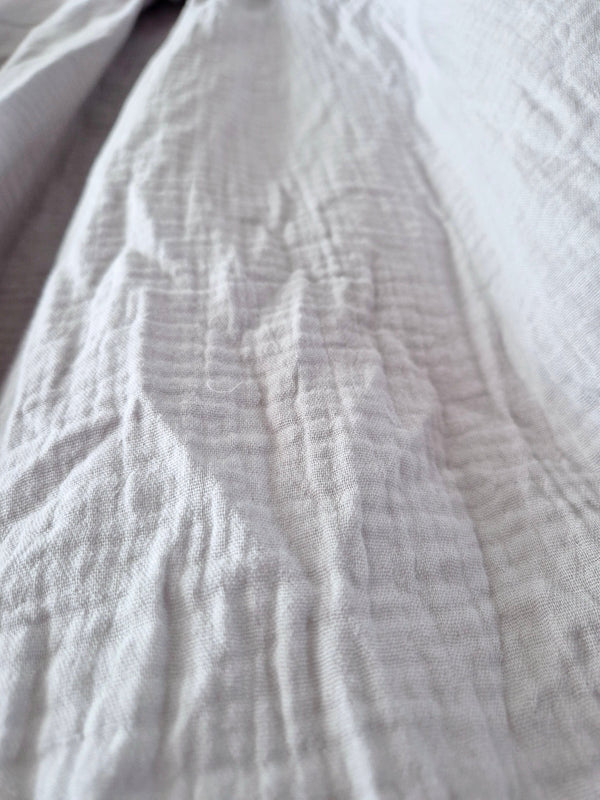 Ikigai organikus pamut kapucnis pulóver - Lenge, lélegző - Fehér