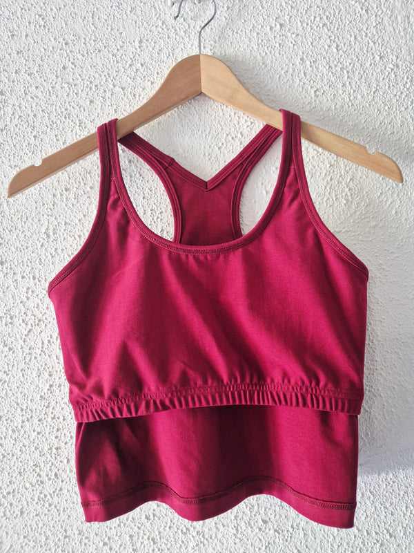 Organikus pamut női tank top - Bordópiros