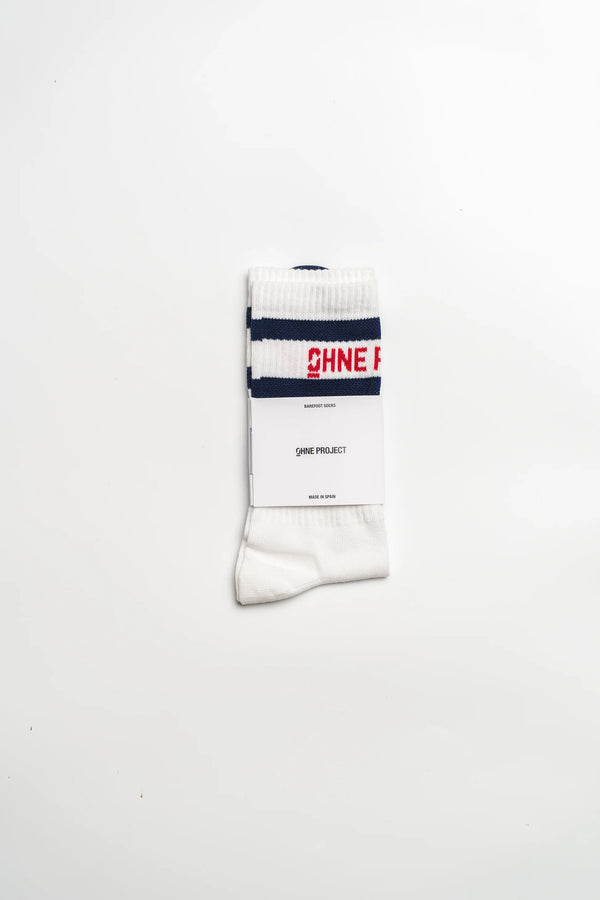 Ohne Project Barefoot Retro Socks - White/Navy