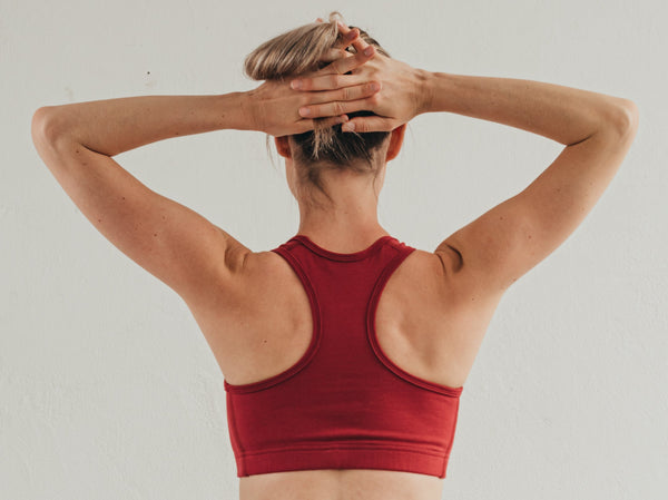 Organikus pamut sportmelltartó - Bordópiros