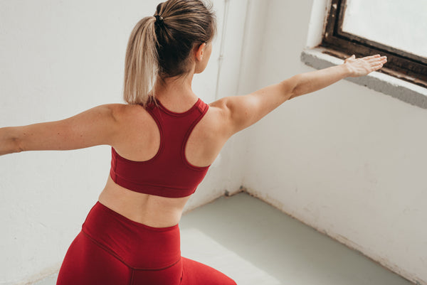 Organikus pamut sportmelltartó - Bordópiros