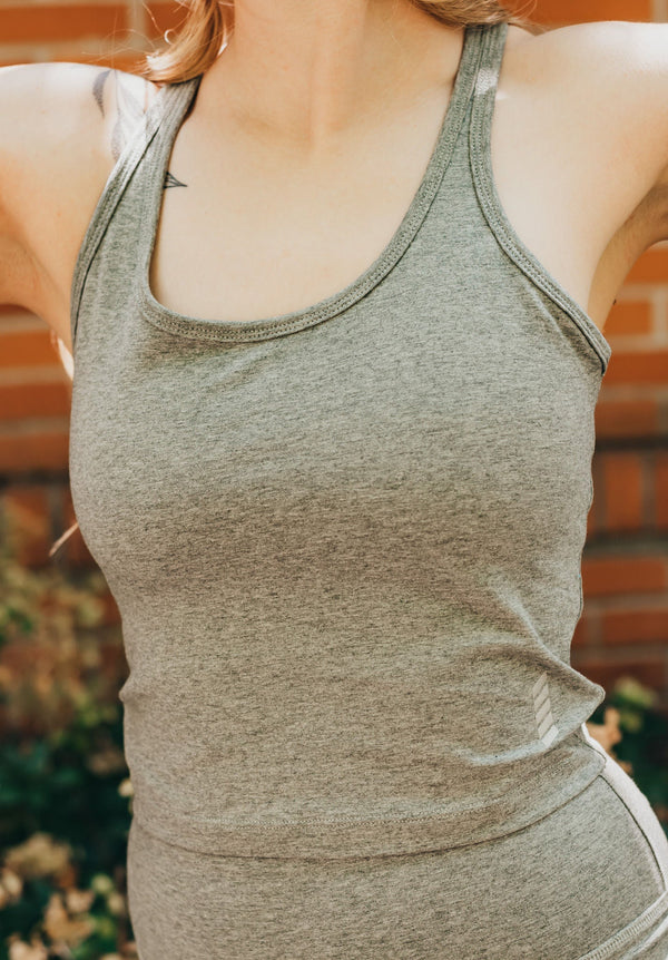 Organikus pamut női tank top - Világos melír szürke