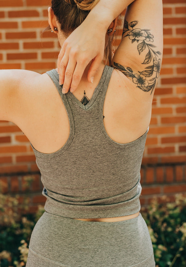 Organikus pamut női tank top - Világos melír szürke