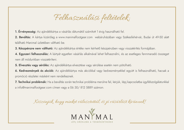 Manimal Ajándékutalvány