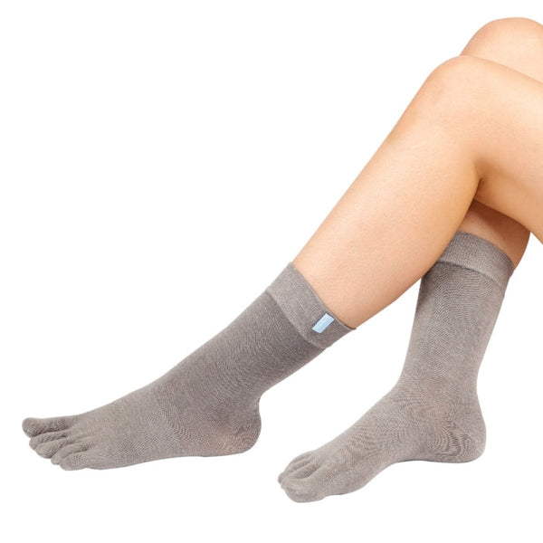 TOETOE® Ötujjas félhosszú Szürke Gyapjú Zokni