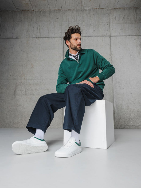 Barebarics Enigma – fehér és sötétzöld barefoot sneaker