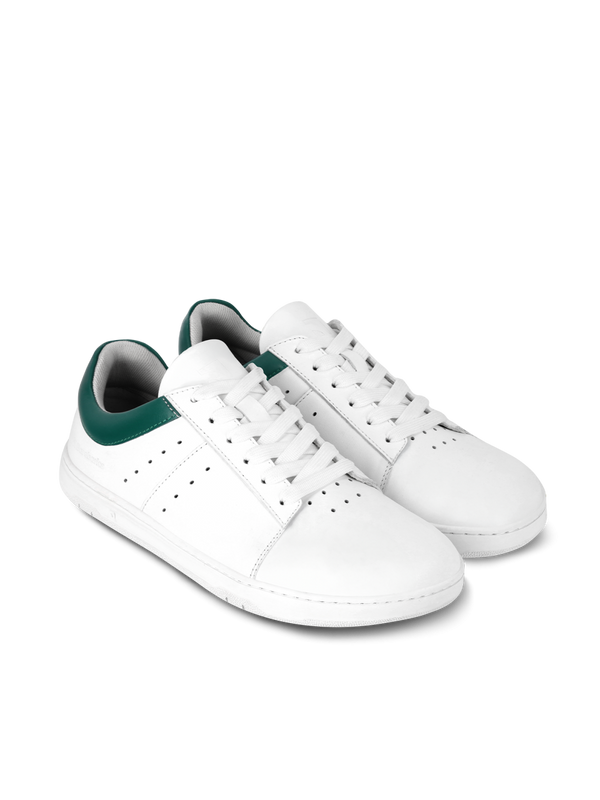 Barebarics Enigma – fehér és sötétzöld barefoot sneaker