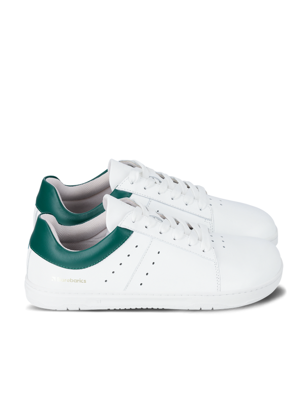 Barebarics Enigma – fehér és sötétzöld barefoot sneaker
