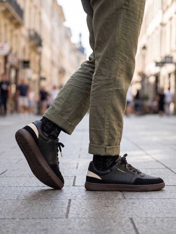 Barebarics Wave 2.0 – fekete és sötétbarna barefoot sneaker