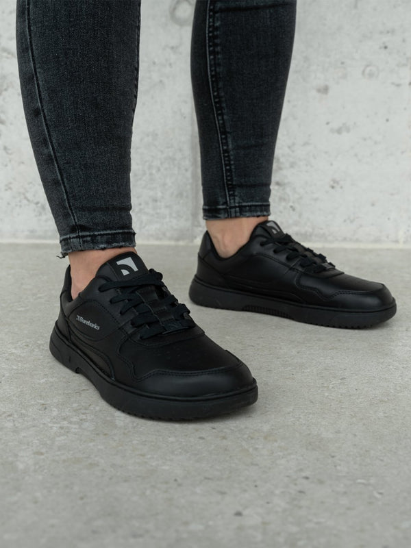 Barebarics Zing – teljesen fekete bőr barefoot sneaker