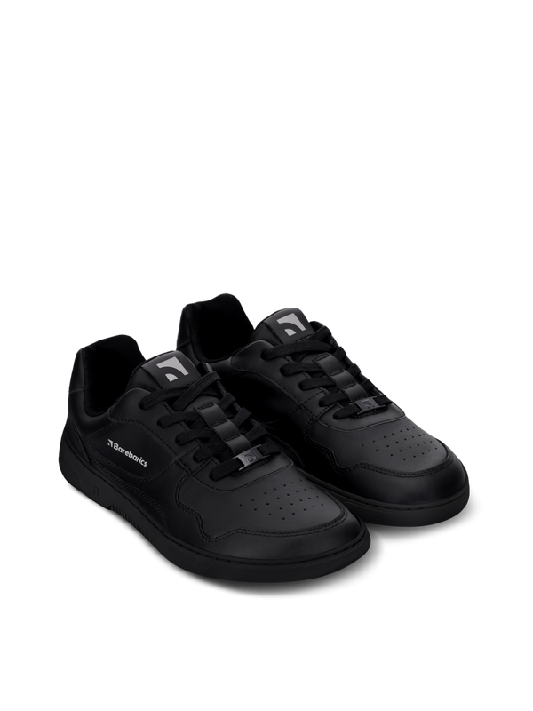 Barebarics Zing – teljesen fekete bőr barefoot sneaker