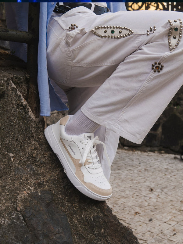Barebarics Zing - White & Cream barefoot sneaker – 2