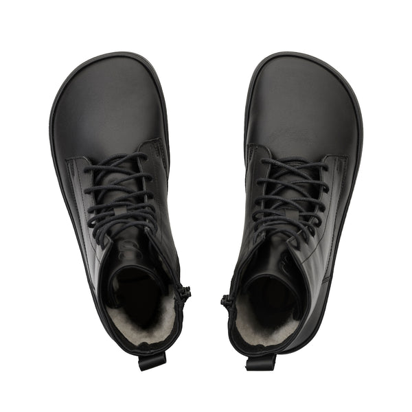 Shapen COZY 2.0 fekete sima bőr barefoot csizma