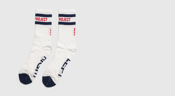 Ohne Project Barefoot Retro Socks - White/Navy