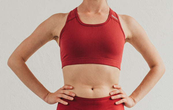 Organikus pamut sportmelltartó - Bordópiros