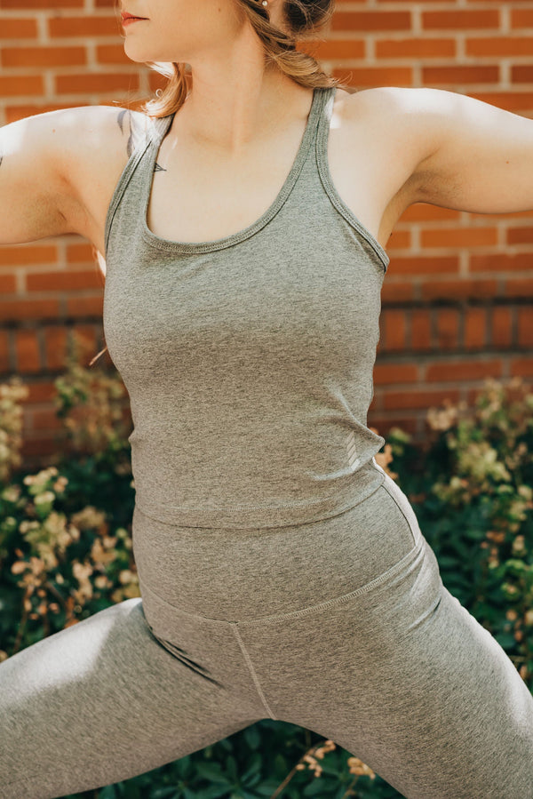 Organikus pamut női tank top - Világos melír szürke