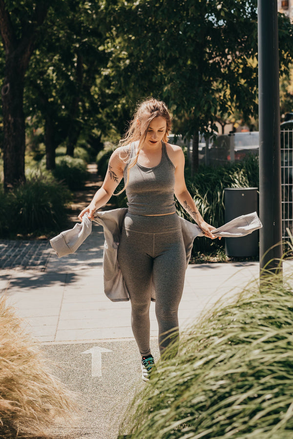 Organikus pamut női tank top - Világos melír szürke