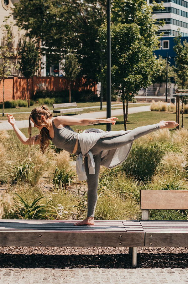 Organikus pamut női tank top - Világos melír szürke