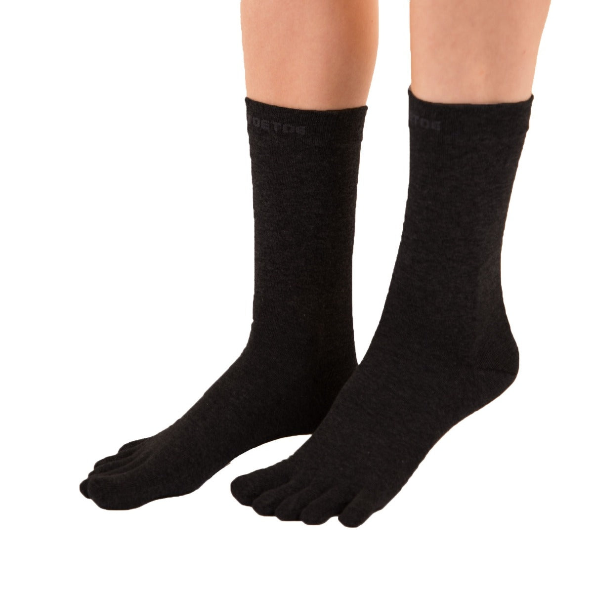 Toe Socks with Silver Black