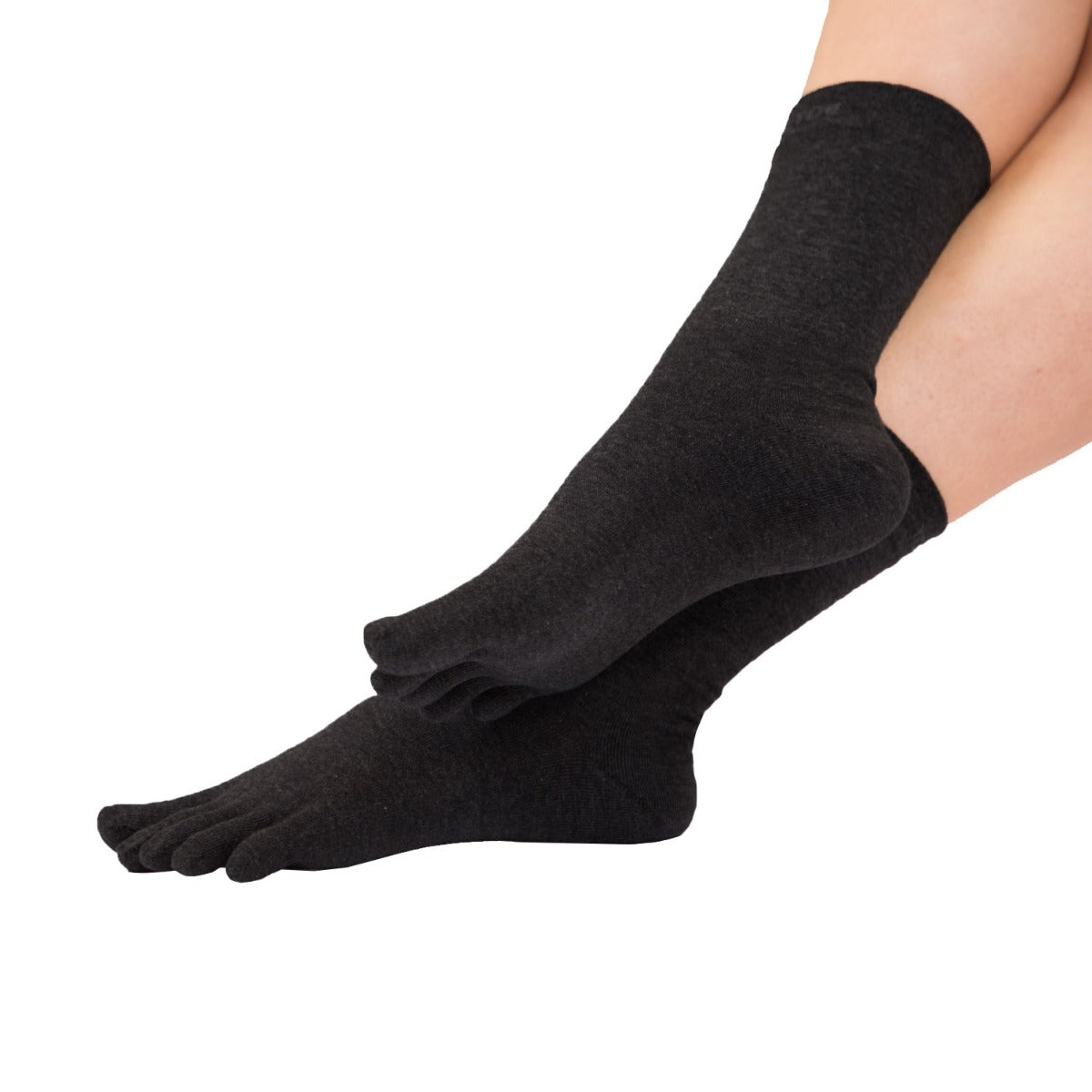 Toe Socks with Silver Black