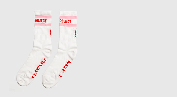 Ohne Project Barefoot Fehér/Pink/Piros Retro Zokni