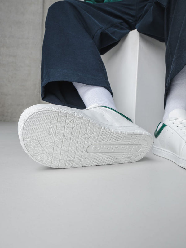 Barebarics Enigma – fehér és sötétzöld barefoot sneaker