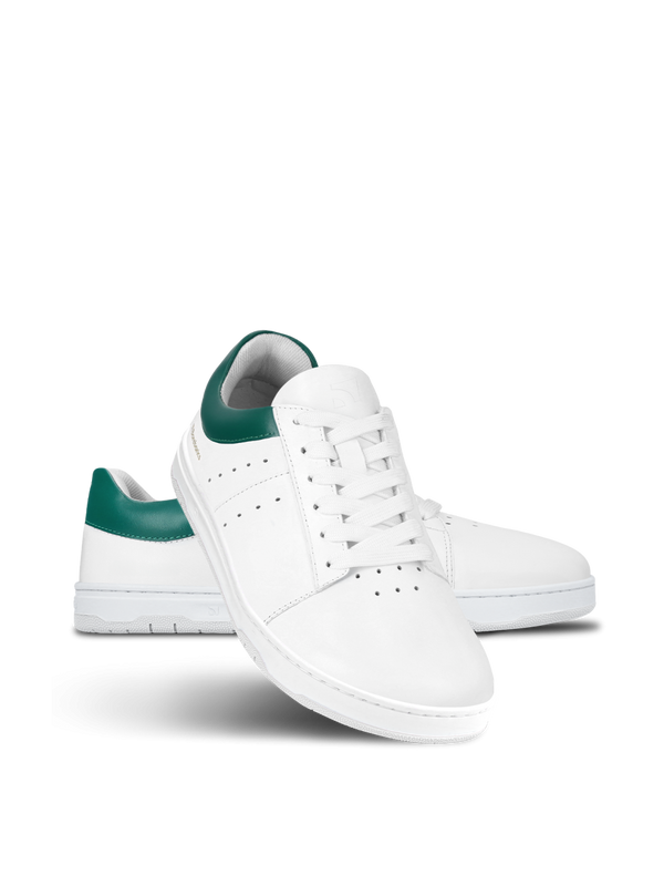 Barebarics Enigma – fehér és sötétzöld barefoot sneaker