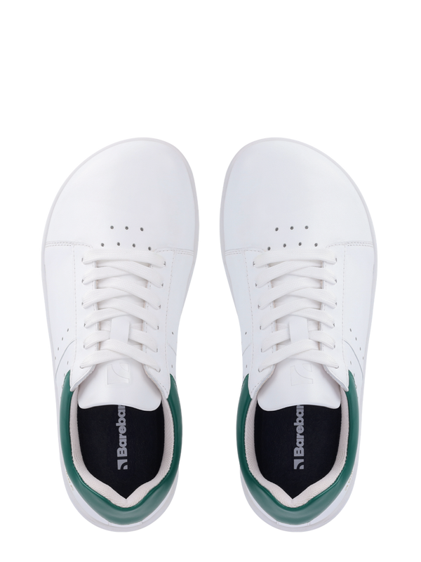 Barebarics Enigma – fehér és sötétzöld barefoot sneaker