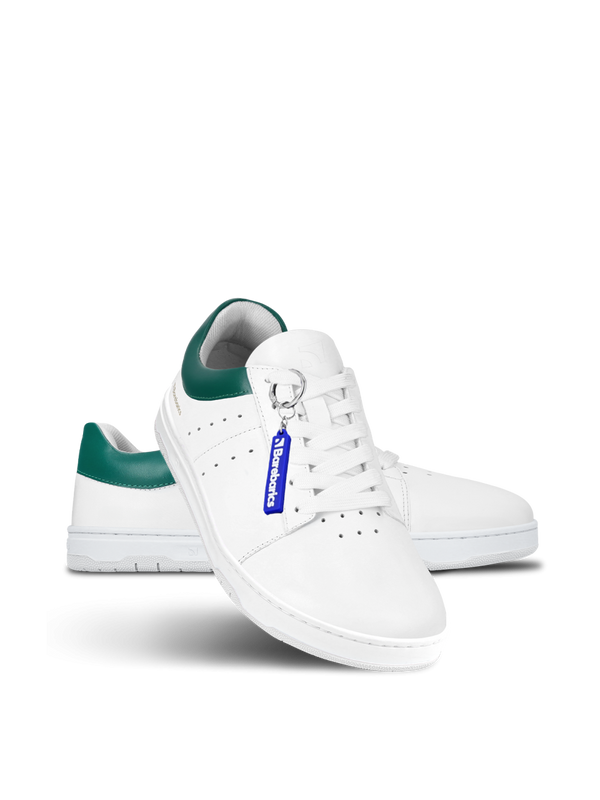 Barebarics Enigma – fehér és sötétzöld barefoot sneaker