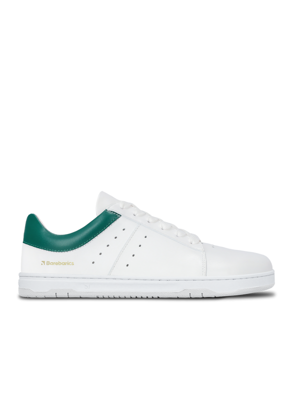 Barebarics Enigma – fehér és sötétzöld barefoot sneaker