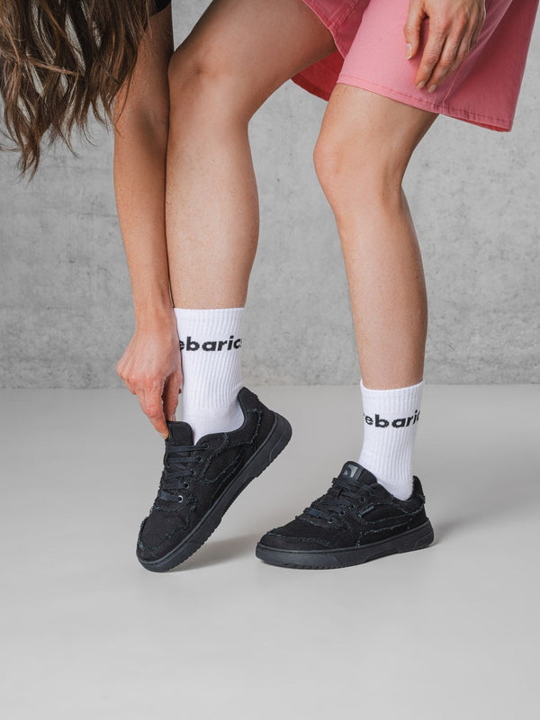 Barebarics Zing Denim - All Black barefoot sneaker – 2