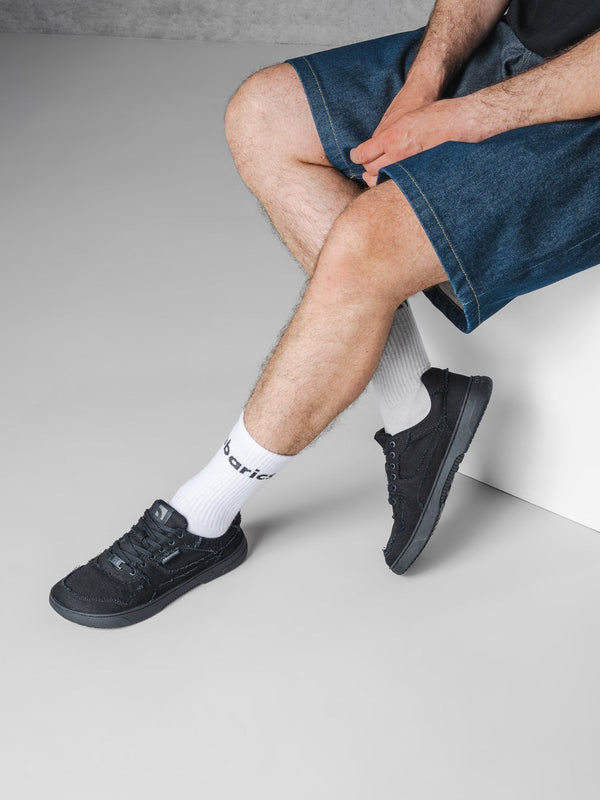 Barebarics Zing Denim - All Black barefoot sneaker – 10