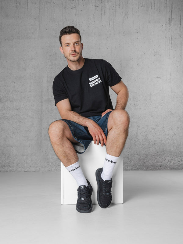 Barebarics Zing Denim - All Black barefoot sneaker – 11
