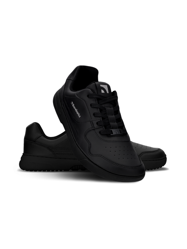 Barebarics Zing – teljesen fekete bőr barefoot sneaker