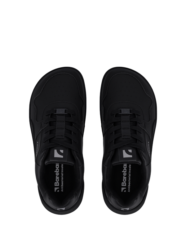 Barebarics Zing – teljesen fekete bőr barefoot sneaker