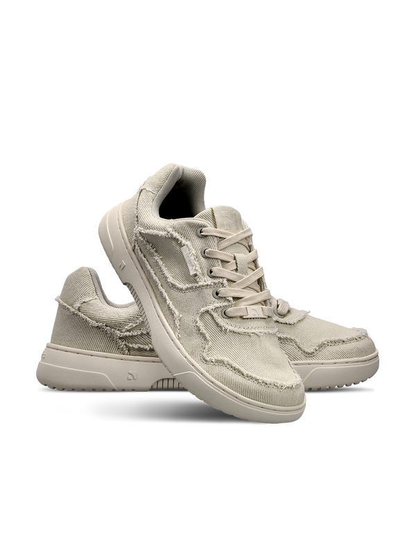 Barebarics Zing Denim - Cream White barefoot sneaker – 4