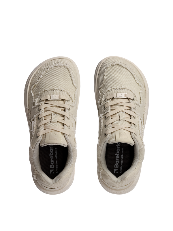 Barebarics Zing Denim - Cream White barefoot sneaker – 8