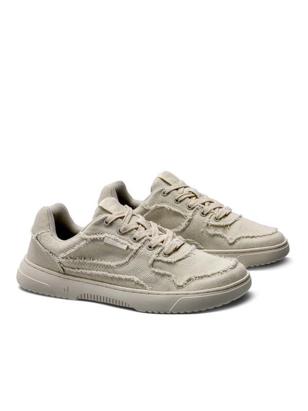 Barebarics Zing Denim - Cream White barefoot sneaker – 6
