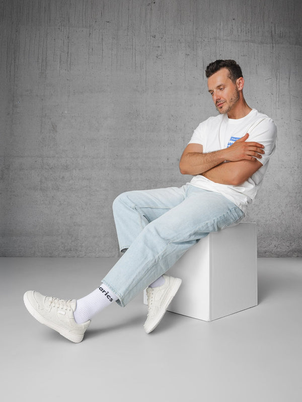 Barebarics Zing Denim - Cream White barefoot sneaker – 9