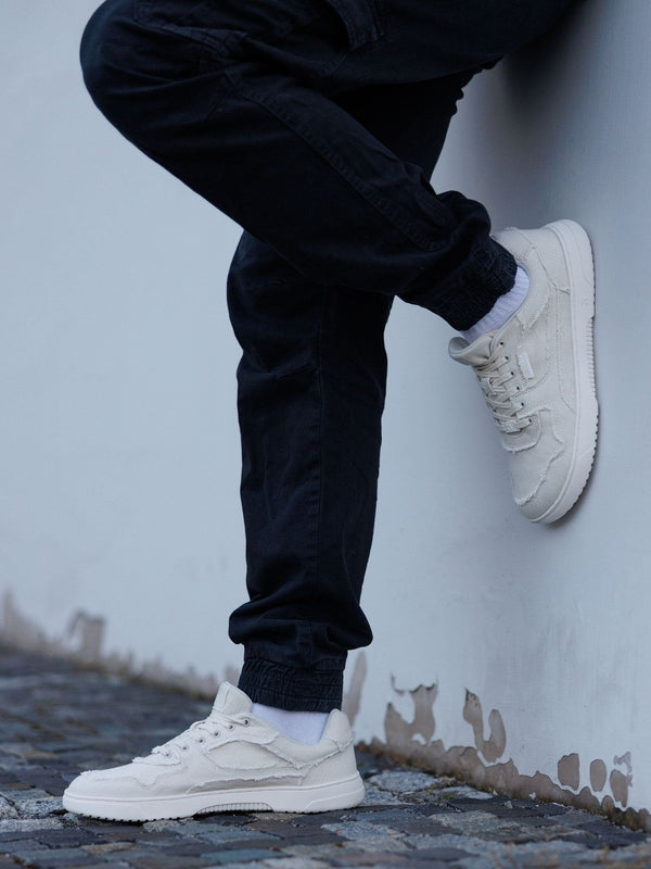 Barebarics Zing Denim - Cream White barefoot sneaker – 12