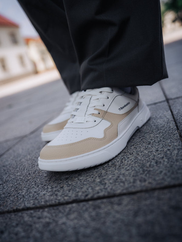 Barebarics Zing - White & Cream barefoot sneaker – 10