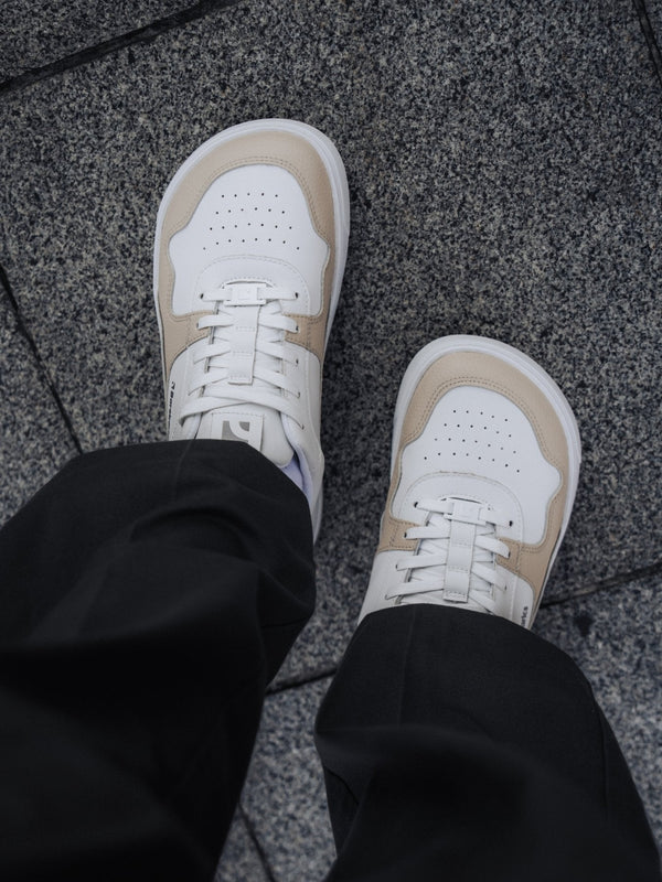 Barebarics Zing - White & Cream barefoot sneaker – 8