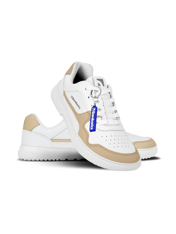 Barebarics Zing - White & Cream barefoot sneaker – 11