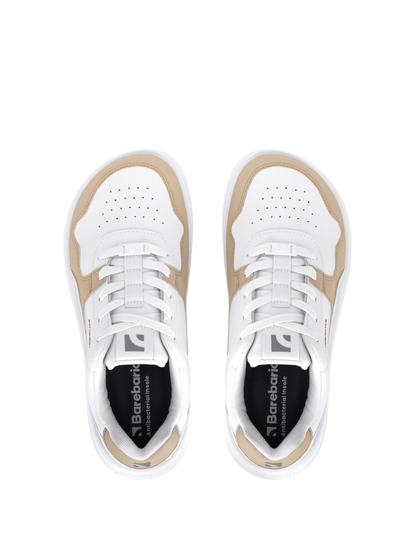 Barebarics Zing - White & Cream barefoot sneaker – 7