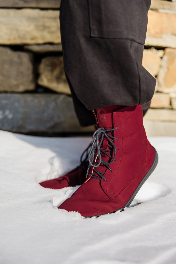 Shapen COZY 2.0 bordó barefoot csizma