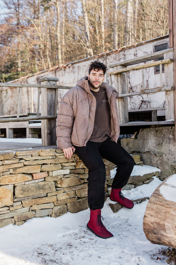 Shapen COZY 2.0 bordó barefoot csizma