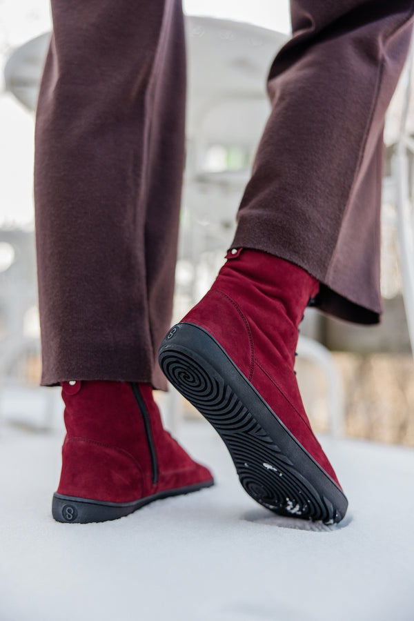 Shapen COZY 2.0 bordó barefoot csizma