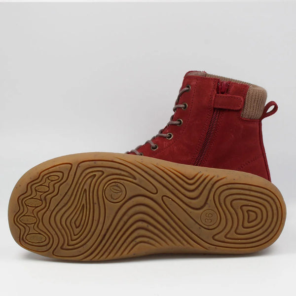 bLIFESTYLE loudSTYLE Velours Bordeaux High Top Boot