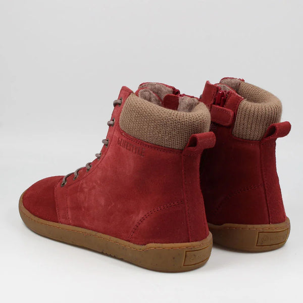 bLIFESTYLE loudSTYLE Velours Bordeaux High Top Boot