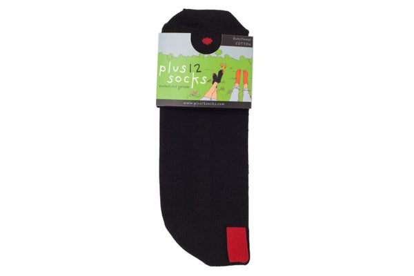 Plus 12 Barefoot Sock Functional Cotton Black/Red